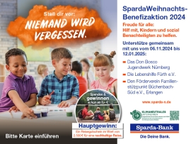 Die Sparda-Bank Nürnberg unterstützt mit der Weihnachts-Benefizaktion 2024 auch die Arbeit von Don Bosco Nürnberg